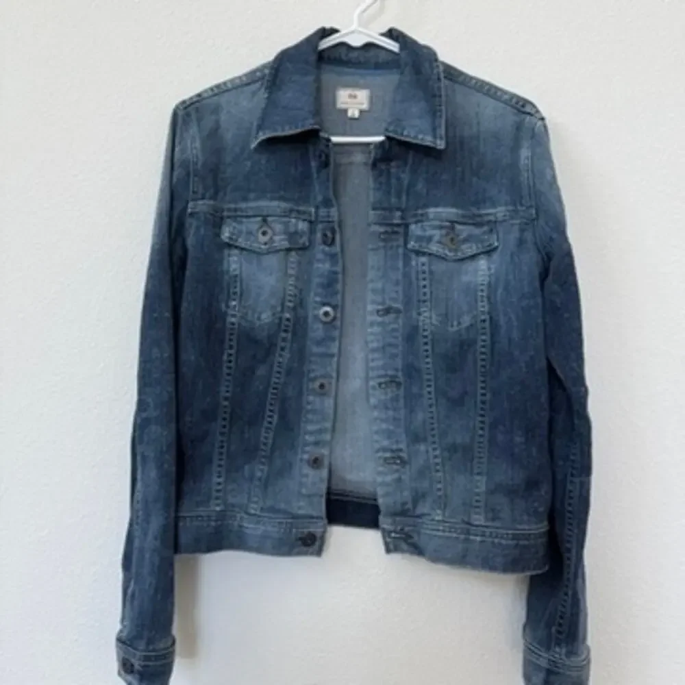 AG Adriano Goldschmied Denim Jacket Blue Stretch Jean Layering Women S Casual - Picture 1 of 6